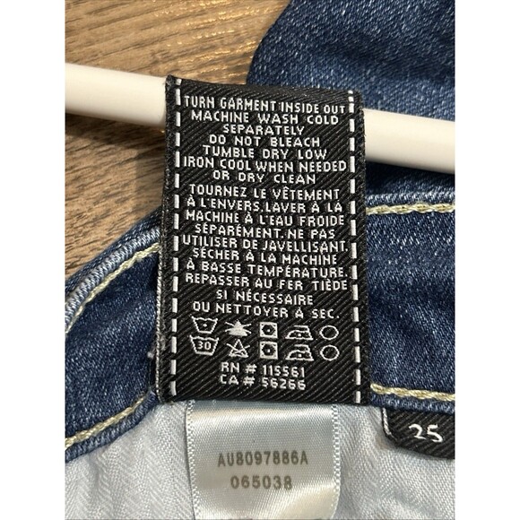 7 For All Mankind Jeans Women 25‎ The Ankle Skinny Distressed Blue Stretch Denim - Picture 4 of 10